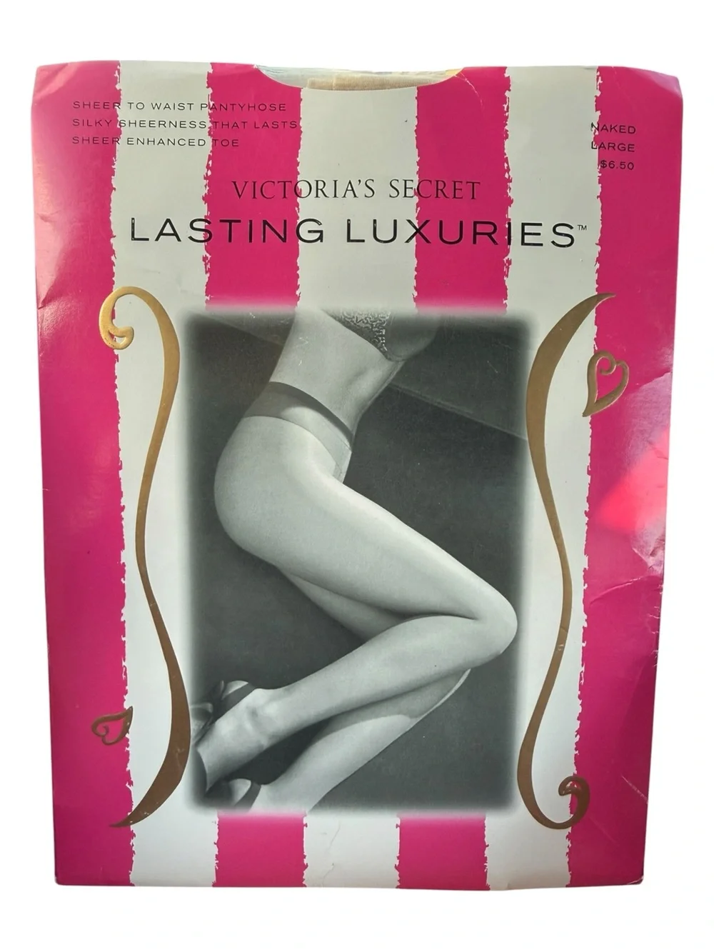 Victoria’s Secret Lasting Luxuries Sheer to Waist Pantyhose Large Nude Vintage